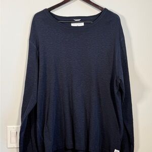 🍁 Reigning Champ Men's Sweater Dark Blue 100% Wool Knit Crewneck - Made in 🇨🇦